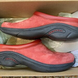 Merrell Brick Red Suede Slip-On Shoes
